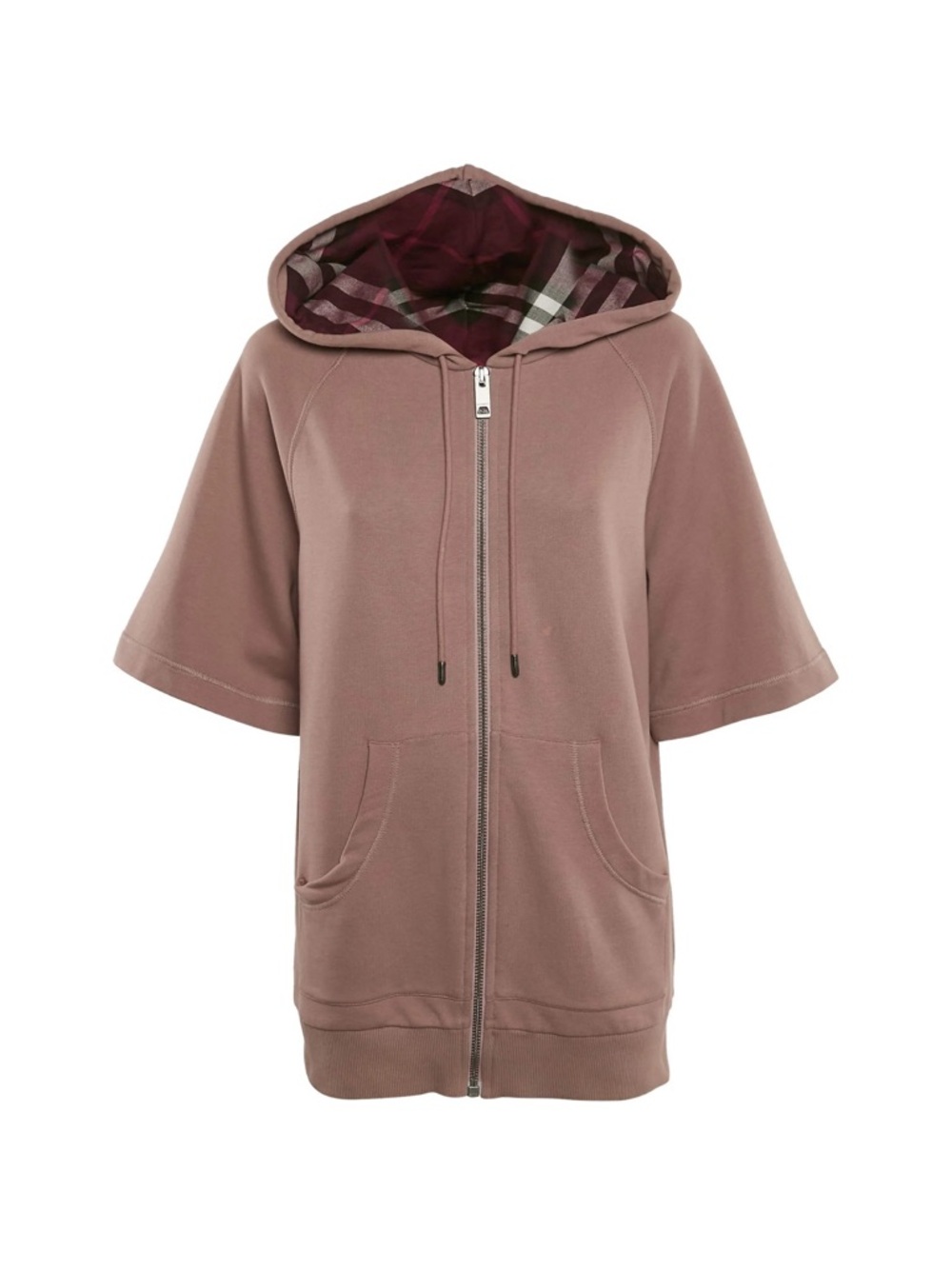Burberry Girls' Short-Sleeve Hooded Zip Jacket - Mauve Pink